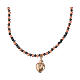 Necklace of the Sacred Heart, rosé 925 silver, pink and black hematite s1