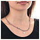 Necklace of the Sacred Heart, rosé 925 silver, pink and black hematite s2