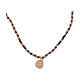 Necklace of Lourdes, rosé 925 silver, pink and black hematite s1