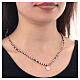 Necklace of Lourdes, rosé 925 silver, pink and black hematite s2