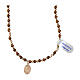 Choker of the Miraculous Medal, golden and brown hematite beads, gold plated 925 silver s1