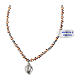 Collana Sacro Cuore ematite rosa 4 mm argento 925 rodiato s1