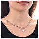 Collana Sacro Cuore ematite rosa 4 mm argento 925 rodiato s2