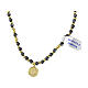 Girocollo ematite dorata 4 mm medaglia Lourdes argento 925 s1