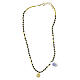 Girocollo ematite dorata 4 mm medaglia Lourdes argento 925 s3