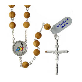 Olivewood rosary of 2025 Jubilee, 0.2 in beads and 925 silver medal