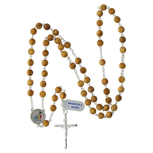 Olivewood rosary of 2025 Jubilee, 0.2 in beads and 925 silver medal 5