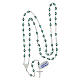 Rosary of green crystals with rhinestone ring, decorated medal, 925 silver s4