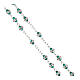 Rosario cristalli verdi strass crociera ornata argento 925 s3
