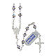 Rosary of 925 silver, purple crystals with rhinestone ring of 0.12 in, decorated medal s1