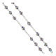 Rosario rondella strass 3 mm cristalli viola argento 925  s3