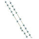 Rosario cristalli azzurri iridescenti rondella strass 3 mm argento 925 s3