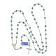 Rosario cristalli azzurri iridescenti rondella strass 3 mm argento 925 s5