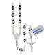 Rosary with petroleum coloured crystals, rhinestone ring of 0.12 in, 925 silver s2