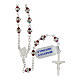 Rosario grani 3 mm cristalli rossi strass crociera classica argento 925 s2