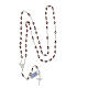 Rosary beads 3 mm red crystals rhinestones classic cross 925 silver s4