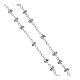 Rosary with white iridescent conical beads and 925 silver rhinestone s3