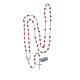 Rosary with pink crystals and white rhinestone rings, 925 silver, classic medal s4