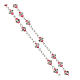 Rosario grani rosa argento 925 cristallo strass crociera classica s3
