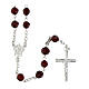 Rosary with classic medal, garnet faceted crystals of 0.24 in, 925 silver s1