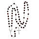 Rosary with classic medal, garnet faceted crystals of 0.24 in, 925 silver s4