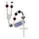 Rosary with white Pater Noster beads with crosses, garnet faceted crystals and Miraculous Medal, 925 silver s2