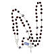 Rosary with white Pater Noster beads with crosses, garnet faceted crystals and Miraculous Medal, 925 silver s4