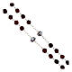 Dark red crystal rosary with white paters Miraculous cross 925 silver s3