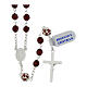 Rosary with garnet faceted crystals of 0.24 in, Pater Noster rhinestone balls, 925 silver s2