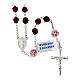 Rosary with garnet faceted crystals of 0.24 in and pink rhinestone balls, 925 silver s1