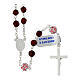 Rosary with garnet faceted crystals of 0.24 in and pink rhinestone balls, 925 silver s2