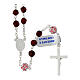 Rosario strassball rosa grani 6 mm cristallo granata argento 925 Miracolosa s2