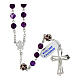 Rosary with amethyst beads of 0.24 in, purple rhinestone balls, 925 silver s2