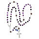 Rosary with amethyst beads of 0.24 in, purple rhinestone balls, 925 silver s4