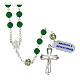 Rosary with aventurine beads of 0.24 in, green rhinestone balls, 925 silver s2