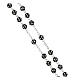 Rosary of black rhinestone balls of 0.24 in, white rhinestones, 925 silver s3