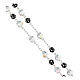 Rosario strassball nera cristalli bianchi iridescenti 8 mm argento 925 s3