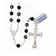 Rosary of black rhinestone balls and black crystals of 0.24 in, 925 silver s1