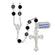 Rosary of black rhinestone balls and black crystals of 0.24 in, 925 silver s2