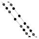 Rosary of black rhinestone balls and black crystals of 0.24 in, 925 silver s3