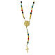 Jubilee rosary with gold plated cable and enamelled medal, 925 silver and crystals s2