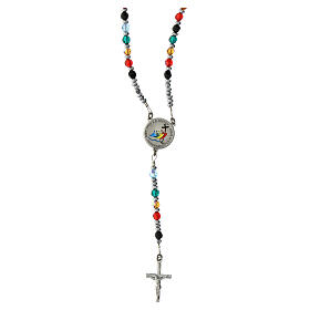 Jubilee 2025 Rosary rhodium-plated 925 silver enamel crystal cable 4 mm