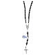 Rosary of 0.16 in black crystal beads, hematite and rhinestone balls, 925 silver s1