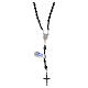 Rosary of 0.16 in black crystal beads, hematite and rhinestone balls, 925 silver s2