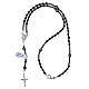 4 mm black hematite crystal rosary with 925 silver rhinestones s4