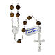 Rosary of tiger's eye, 0.24 in faceted beads, Miraculous Medal, 925 silver s1