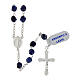 Rosary of lapis lazuli, 0.24 in faceted beads, Miraculous Medal, 925 silver s1