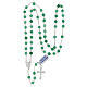 Rosario avventurina verde grani sfaccettati 6 mm Medaglia Miracolosa argento s4