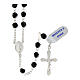 Rosary of onyx, 0.24 in faceted beads, Miraculous Medal, 925 silver s1