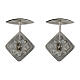 Gemelli croce smalto nero argento 925 15 mm s2